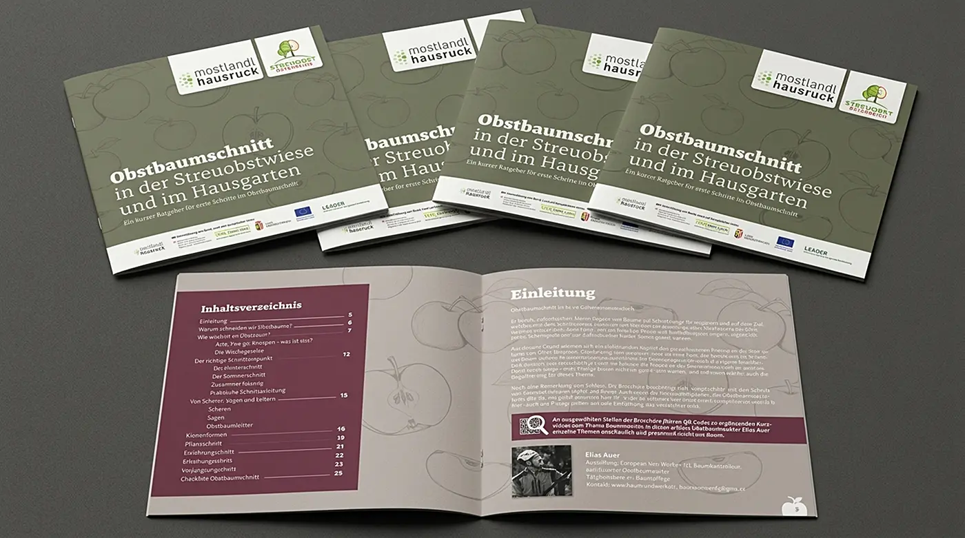 Nachhaltige Werbefolder professionell gestaltet von der Werbeagentur infinite für das Mostlandl Hausruck