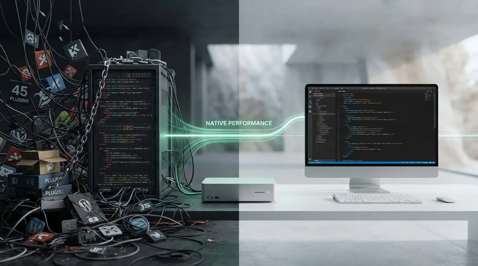 Performante High-End-Websites die Google Page Speed outperformen mit nativem, clean Code von den Website-Profis bei infinite