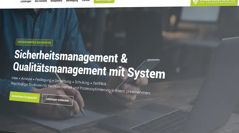 Onepager & Webdesign Referenz Bachmayer - Webprogrammierung und UX-Design durch die Agentur infinite aus Ried im Innkreis