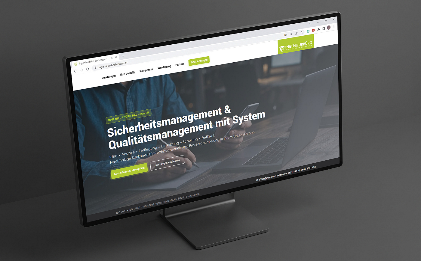 Moderner Onepager mit intuitivem UX-Design für Bachmayer - umgesetzt von der Werbeagentur infinite aus OÖ